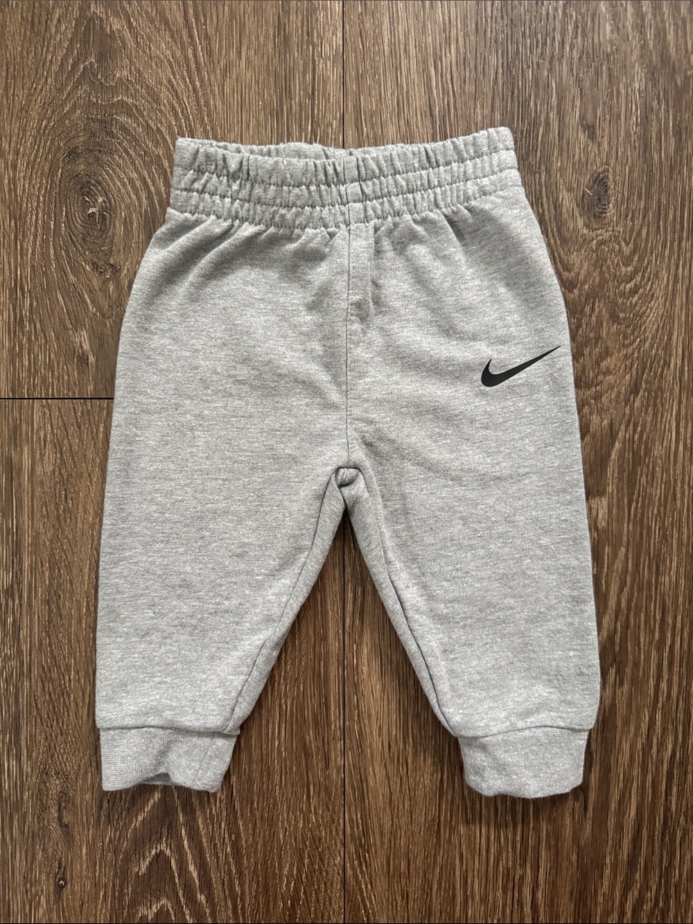 Nike Light Gray Toddler Joggers with Black Swoosh